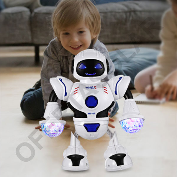 niño jugando con el robot
