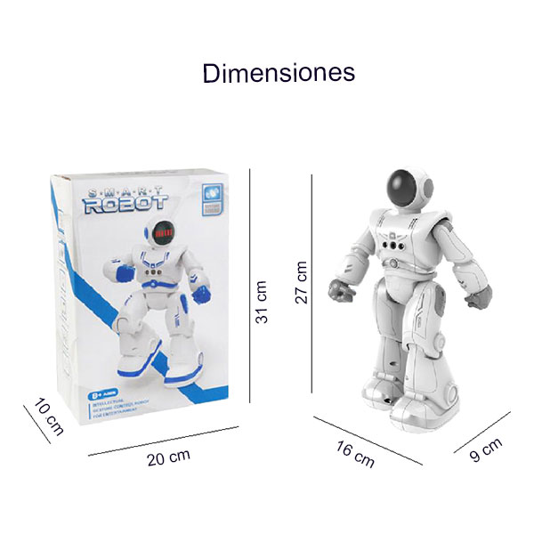dimensiones del robot y la caja