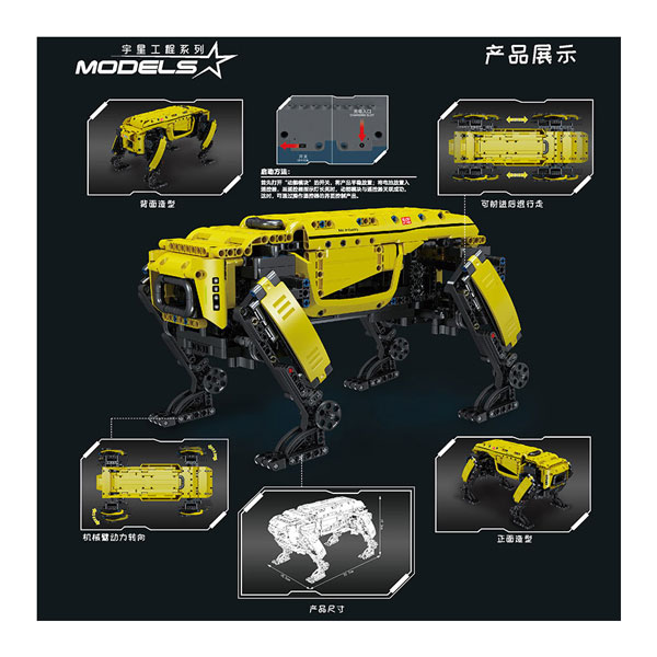 varias imágenes del robot amarillo