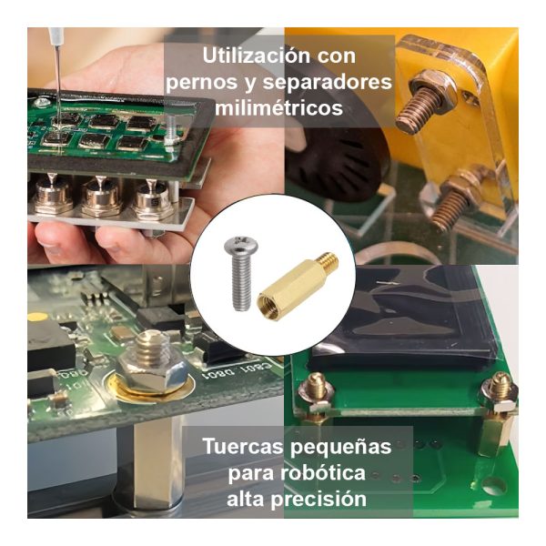 usos con pernos y separadores milimétricos